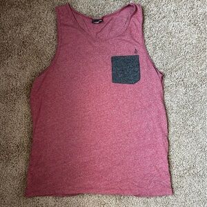 M Vintage Red Volcom Muscle Tank Tee Size L |A35